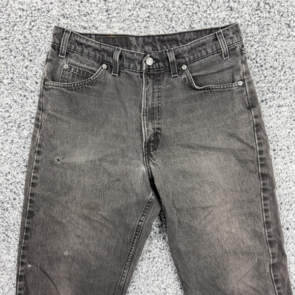 Vintage Levis Jeans Mens 32x25 Black Denim Orange Tab 550 Relaxed USA 90s Grunge - Picture 11 of 16